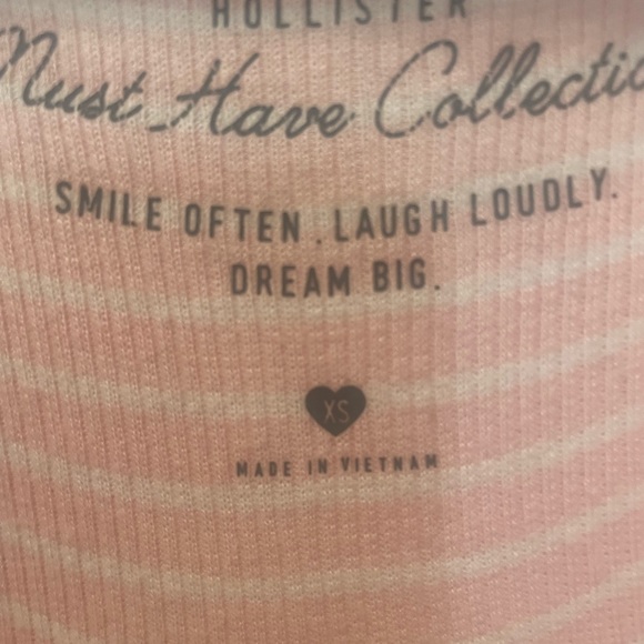 Pink and white striped tee with lace up front - Picture 3 of 3